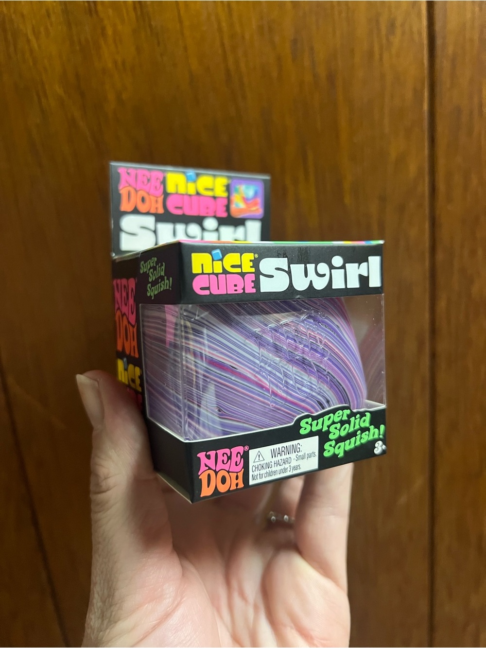 Nee Doh Nice Cube Swirl - Purple Pink Squish Toy